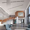 Modern Hall Office Lobby Front Desk 3d model