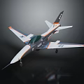 Sleek White and Orange Airplane Model with Streamlined Design Black Accents and Wings