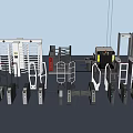 Public Facilities Access Control Systems With Various Turnstiles And Security Gates 3d model