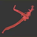 Ancient Wooden Crossbow With Curved Arm And Metal Components Historical Weapon Structure
