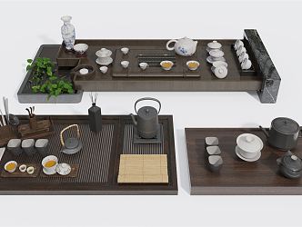 New Chinese Tea Tray Tea Tray Tea Set 3d model