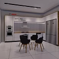 BOSCH Kitchen Appliances Showroom With Display Cabinets And Modern Interior 3d model