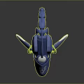 Game Movie Blue Mechanical Shark Character With Glowing Eye And Fins