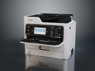 RICOH Multifunction Printer With Digital Display And Paper Tray For Modern Office Use 3d model