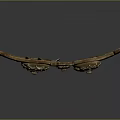 Golden Ornament Decorative Set with Intricate Floral Patterns and Red Gemstone Accents