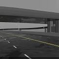 Multi Level Curved Road Interchange With Elevated Lanes And Concrete Supporting Piers 3d model