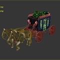 European-style carriage, luxury carriage, four-wheeled carriage 3d model