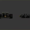 Detailed Gray Formula Race Car Models With Aerodynamic Design Displayed From Two Angles