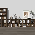 Bookcase Bookshelf Ornaments Book Decorative Cabinet 3d model