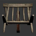 Vintage Wooden Cart With Rustic Planks And Sturdy Wooden Frame Design Elements