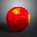 Juicy Fresh Red Apple with Water Droplets Red and Yellow Color on Gray Background