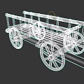 Vintage Wooden Cart With Large Wheels Railing And Wooden Platform Design