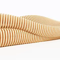 Wooden Outdoor Chair With Wavy Curved Design For Modern Garden Patio Seating
