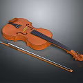 Acoustic Classical Violin String Instrument With Wooden Bow For Musical Performance