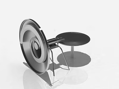 Decorative Modern Metal Garden Ornament Featuring Circular Structure And Stand Design 3d model