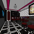 Stylish KTV Lounge Design With Large Screen Comfortable Sofa Seats And Colorful LED Lighting