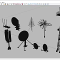 Different Types of Industrial Communication Equipment With Parabolic Dishes Directional Antenna Arrays And Signal Towers