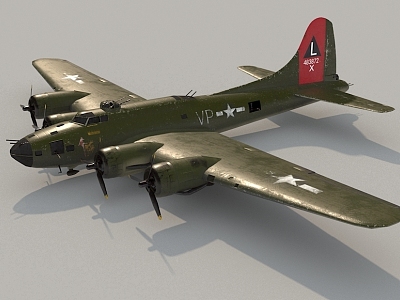 B17 bomber fighter aircraft 3d model