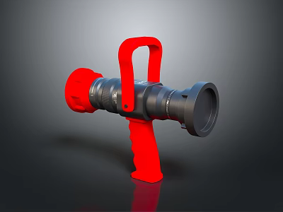 Red Handle Handheld Household Tool with Dark Cylindrical Metal Body for Daily Use 3d model