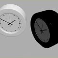 Modern Round White and Black Clocks with Minimalist Design on Sleek Surface