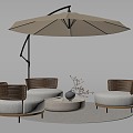 Modern Outdoor Sofa Leisure Sofa Outdoor Sofa Chair Courtyard Sofa Sunshade 3d model