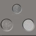 Modern Round Textured Wall Lamps Mounted On Gray Wall Design 3d model