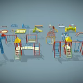 Colorful Outdoor Playground Equipment With Slides Climbing Frames Swings And Sandpits
