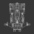 Sci-Fi Blue And Gray Spaceship With Complex Structure Multiple Modules Weapons Equipment And Industrial Design