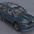 Dark Blue SUV With Roof Rack And Sunroof
