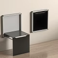 Minimalist Modern Wall Mounted Stool With Metal Frame And Wooden Top For Small Spaces