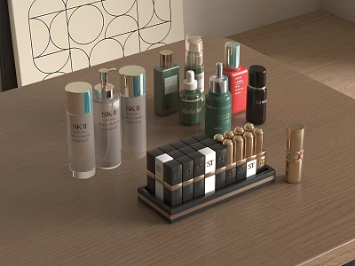 cosmetics skin care products lipstick 3d model
