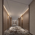 New Chinese Hotel Corridor Aisle 3d model