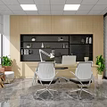 Modern Clothing Store Interior With White Shirts Round Display Table Green Plant And Black Racks