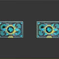 Decorative Boxes With Blue Intricate Patterns And Gold Lock Details
