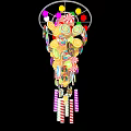 Colorful Swirl Lollipops And Striped Candy Canes In Hanging Decorative