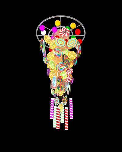 Colorful Swirl Lollipops And Striped Candy Canes In Hanging Decorative 3d model Colorful Swirl Lollipops And Striped Candy Canes In Hanging Decorative 3d model