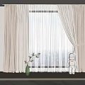 plain curtain window screen 3d model