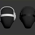 Advanced Weapon Helmets with Modern Sleek Reflective Design in White and Black 3d model