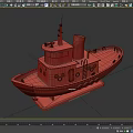 MB-74 Model Ship With Black Chimney Gray White Body And Red Lifebuoys On Wooden Base