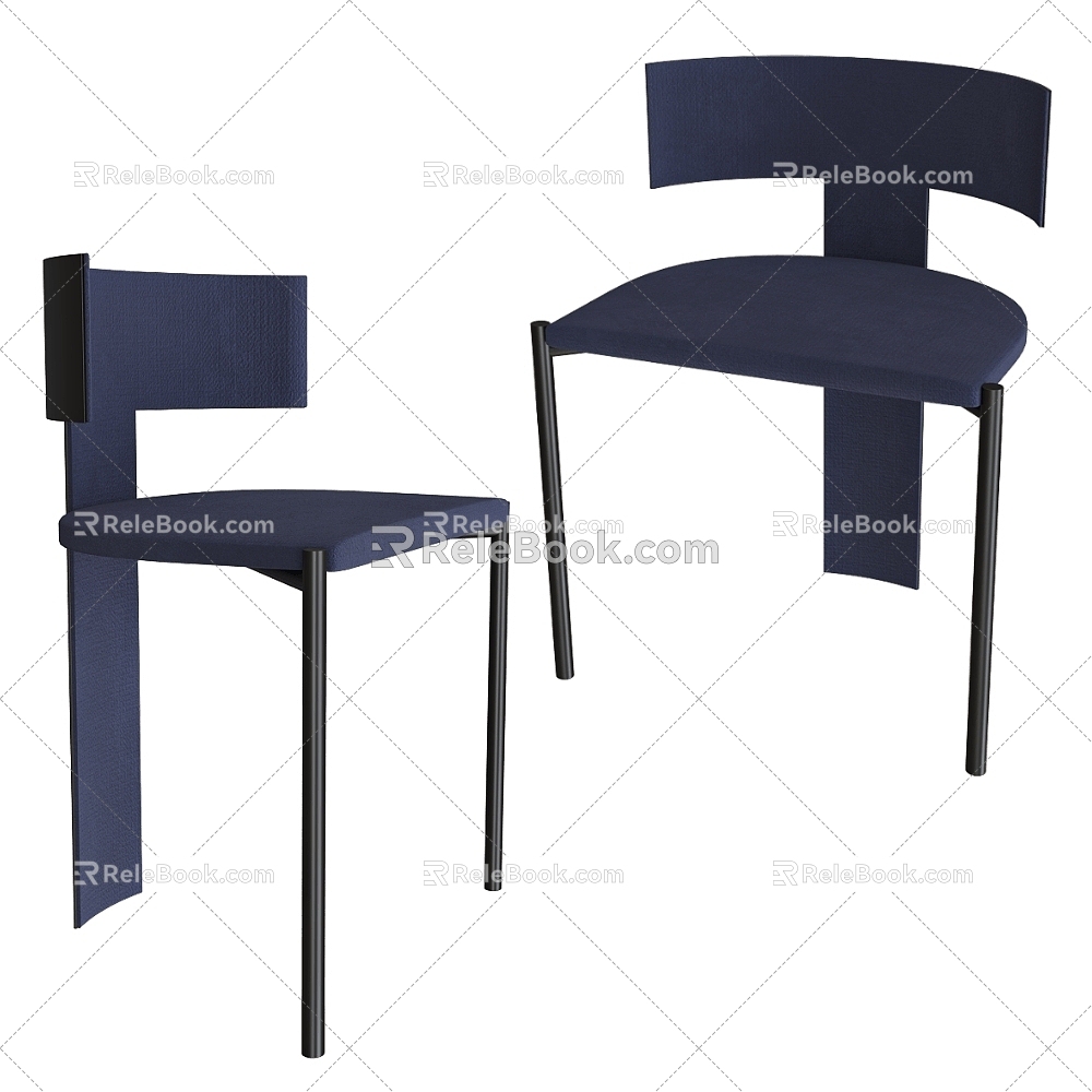 Baxter Modern Italian Minimalist Fabric Single Chair Dining Chair 3d model