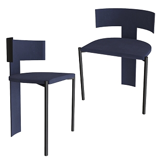 Baxter Modern Italian Minimalist Fabric Single Chair Dining Chair 3d model