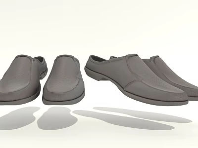 Comfortable Gray Slip On Shoes Lightweight Casual Design For Daily Use 3d model