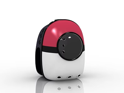 Red White And Black Round Decorative Hanging Ornament With Black Circular Center And Small Holes 3d model