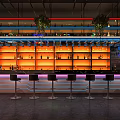 Modern Bar Qingba Bistro Bar Tacker Block Area Bar Counter Cashier Card Block Sofa 3d model