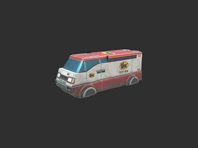 Red and White Emergency Ambulance Vehicle with EMS Logo and Headlights 3d model