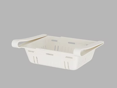 White Plastic Kitchen Vegetable Washing Basin With Handle And Practical Design 3d model