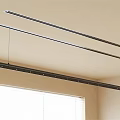 Ceiling Mounted Clothes Drying Racks In Room With Window And Blinds