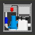 Industrial Mechanical Equipment With Metal Frame Pipes Blue Components And Control System