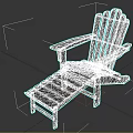 Red Wooden Adirondack Style Comfortable Outdoor Patio Chair With Ottoman