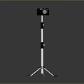 Professional Digital Camera Mounted on Adjustable Tripod Stand for Photography Use 3d model